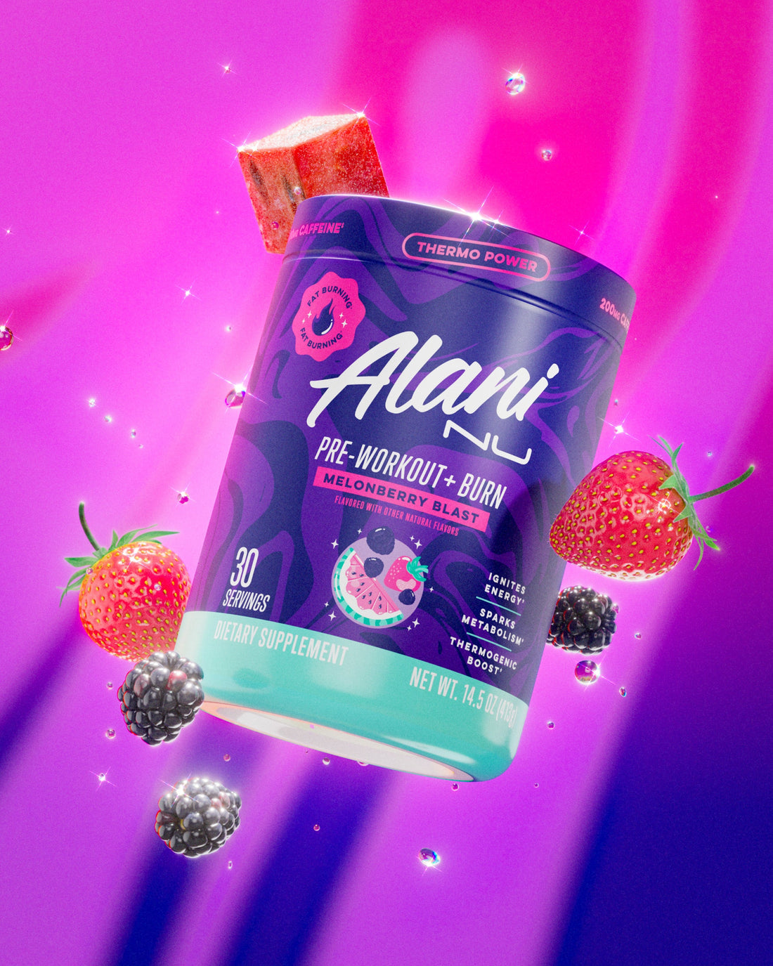 Burn Pre-Workout Energy Powder | Melonberry Blast | 30 Servings